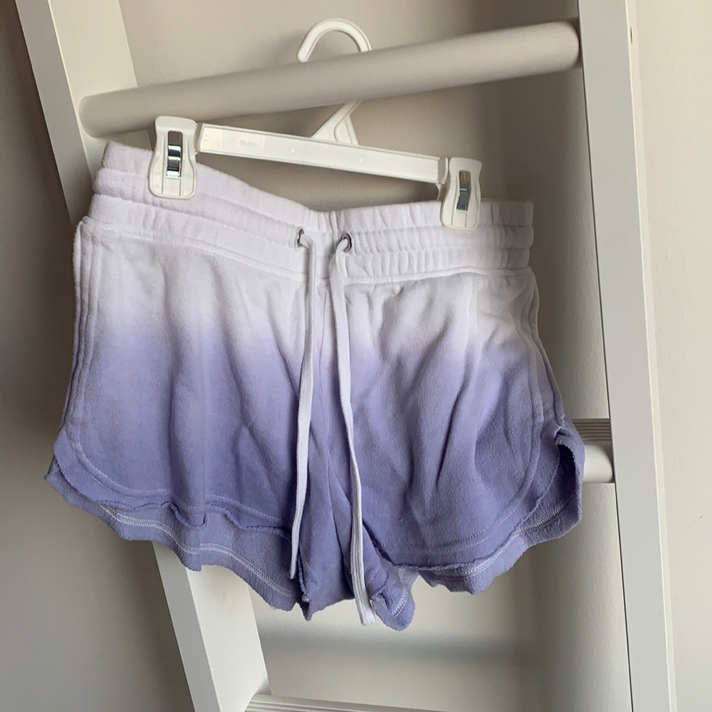 Purple/ White sweat shorts